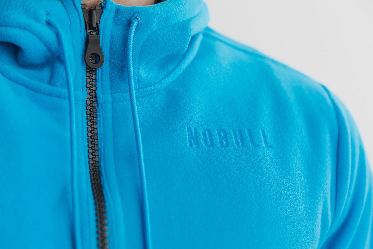 Nobull Arctic Zip-up Neon Men's Jackets Blue | Australia (IU6842)